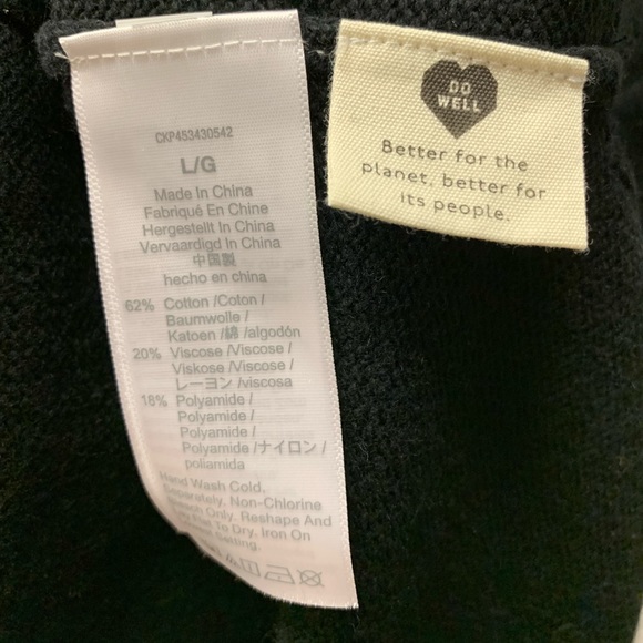 New! Madewell true black double v neck knit pullover sweater, size large - Picture 5 of 6